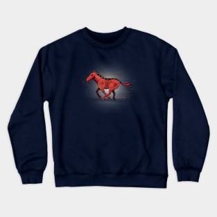 Red Robot Horse Crewneck Sweatshirt